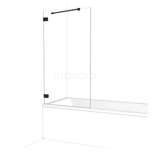 Diamant Badewannenaufsatz | 75 cm Matt Schwarz Klarglas BDA075220MB