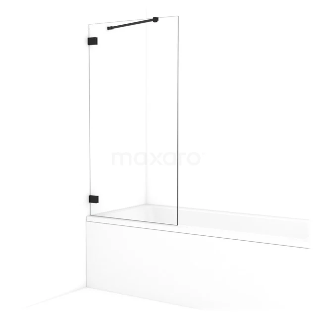 Diamond Bath Screen | 75 cm Matte black Clear glass BDA075220MB