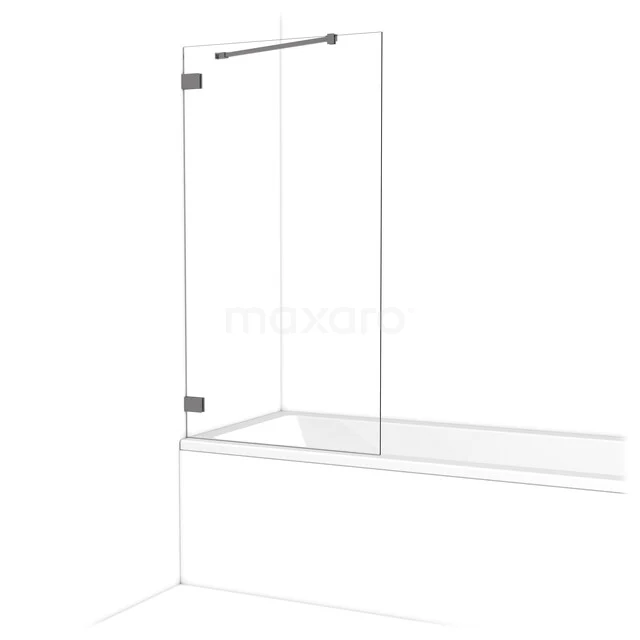 Diamant Badewannenaufsatz | 75 cm Schwarzes Metall Klarglas BDA075220ZM
