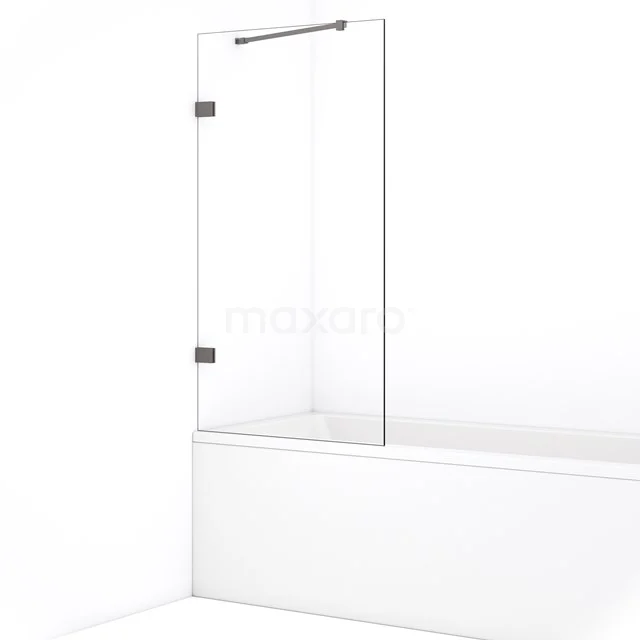 Diamond Badwand | 75 cm Zwart metaal Helder glas BDA075220ZM