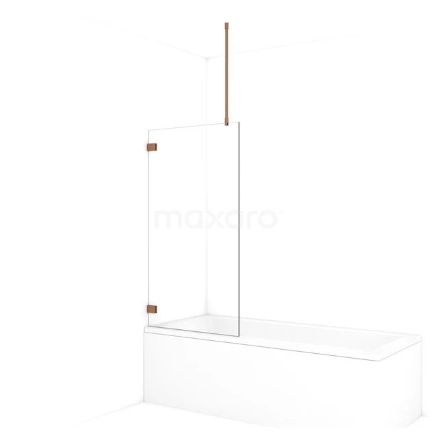 Diamond Bath screen | 80 cm Copper Clear glass BDA08720KP