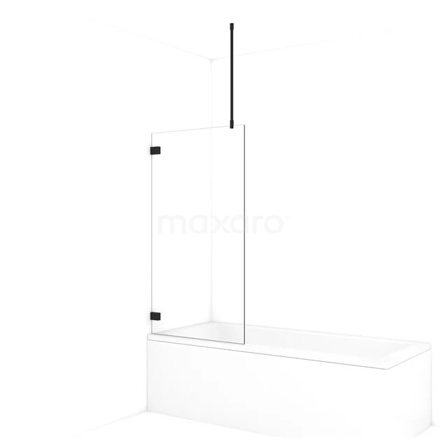 Diamond Bath Screen | 75 cm Matte black Clear glass BDA075720MB