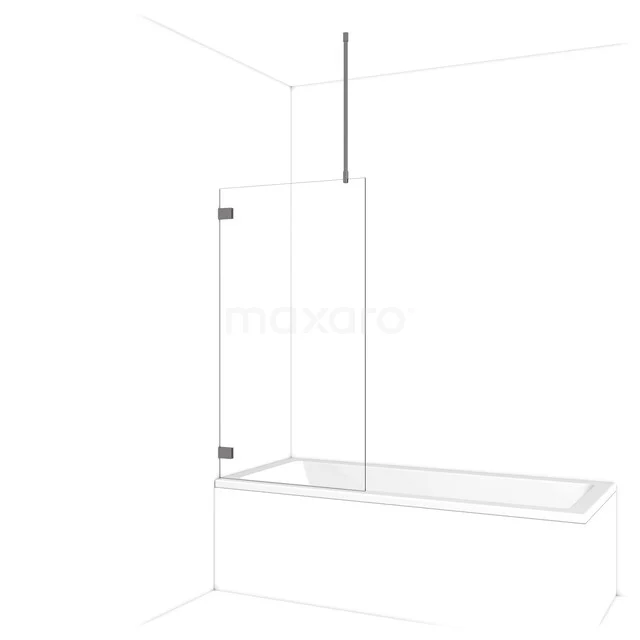 Diamant Badewannenaufsatz | 75 cm Schwarzes Metall Klarglas BDA075720ZM