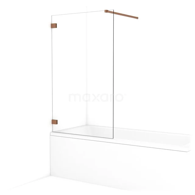 Diamond Bath screen | 90 cm Copper Clear glass BDA09120KP