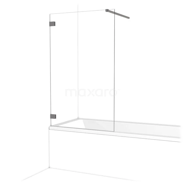 Diamant Badewannenaufsatz | 90 cm Schwarzes Metall Klarglas BDA09120ZM