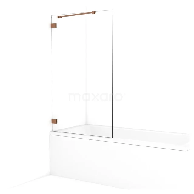 Diamond Bath screen | 85 cm Copper Clear glass BDA085220KP