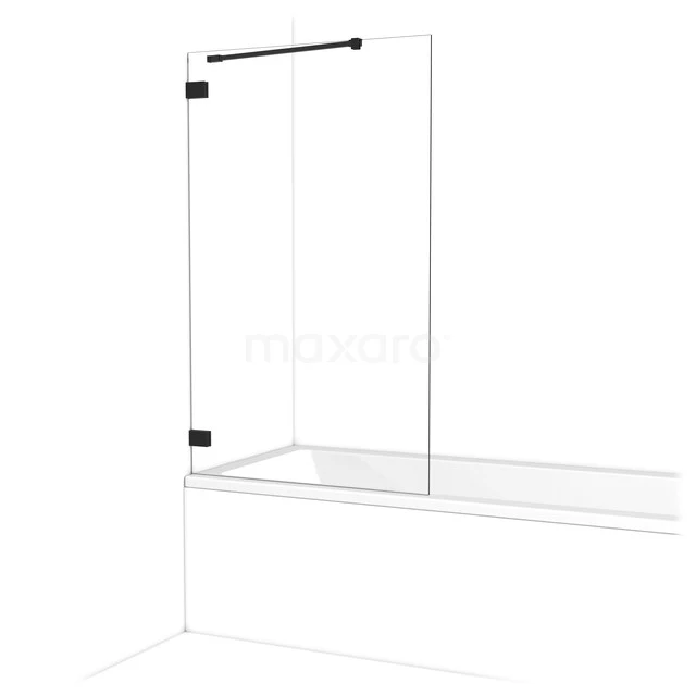 Diamant Badewannenaufsatz | 85 cm Matt Schwarz Klarglas BDA085220MB