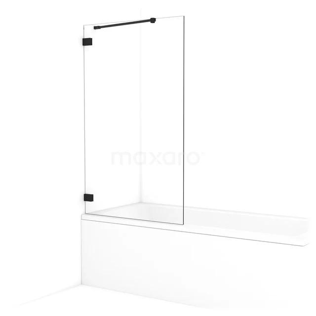 Diamond Bath Screen | 90 cm Matte black Clear glass BDA09220MB