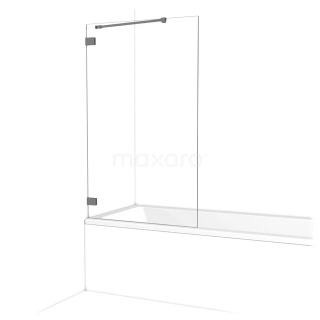 Diamant Badewannenaufsatz | 90 cm Schwarzes Metall Klarglas BDA09220ZM