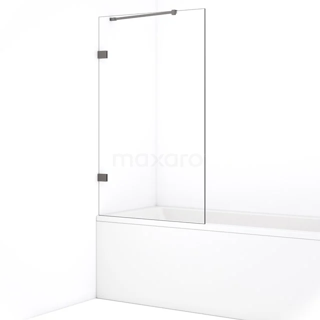 Diamond Badwand | 85 cm Zwart metaal Helder glas BDA085220ZM