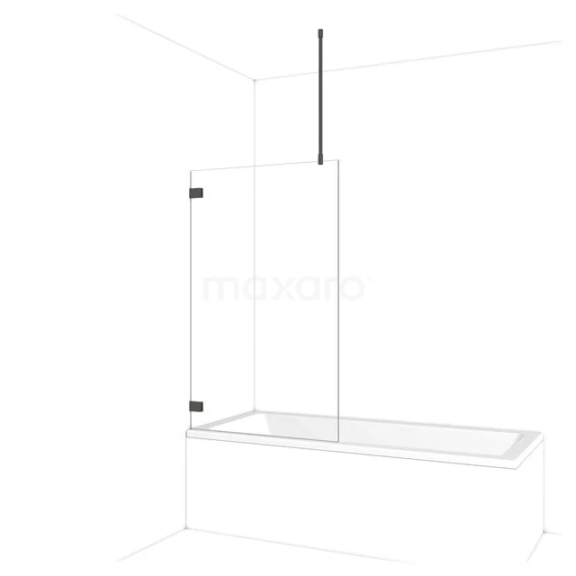 Diamant Badewannenaufsatz | 85 cm Schwarzchrom Klarglas BDA085720BC