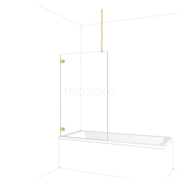 Diamant Badewannenaufsatz | 90 cm Gold Klarglas BDA09720GG Diamant Badewannenaufsatz | 90 cm Gold Klarglas BDA09720GG