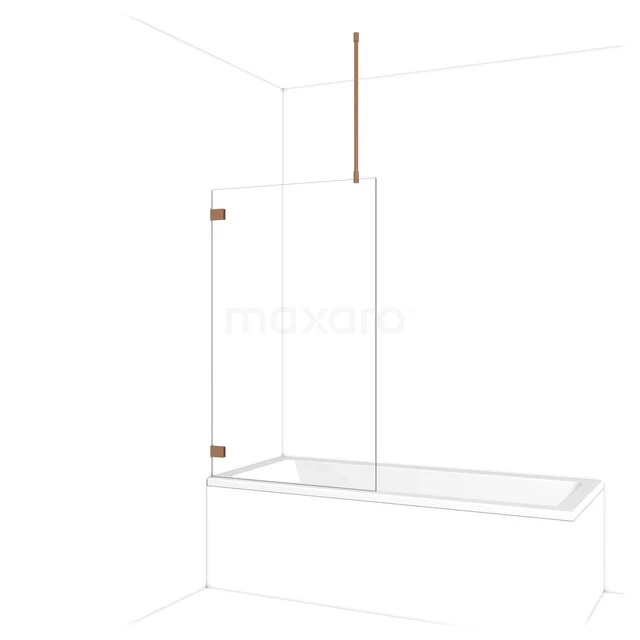 Diamant Badewannenaufsatz | 90 cm Kupfer Klarglas BDA09720KP