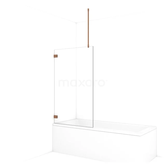 Diamond Bath screen | 90 cm Copper Clear glass BDA09720KP