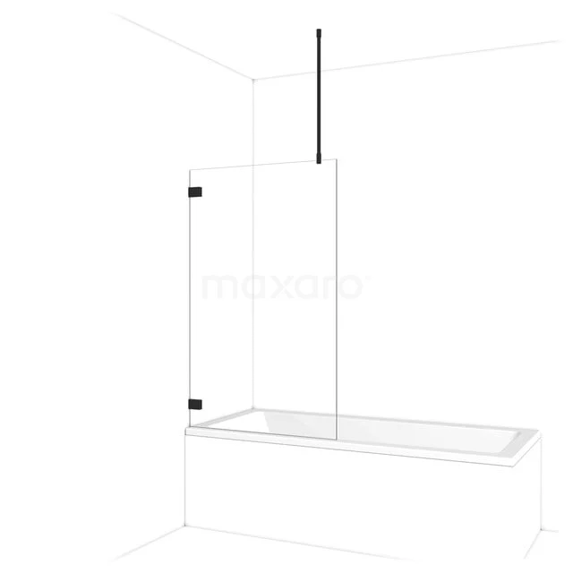 Diamant Badewannenaufsatz | 90 cm Matt Schwarz Klarglas BDA09720MB Diamant Badewannenaufsatz | 90 cm Matt Schwarz Klarglas BDA09720MB