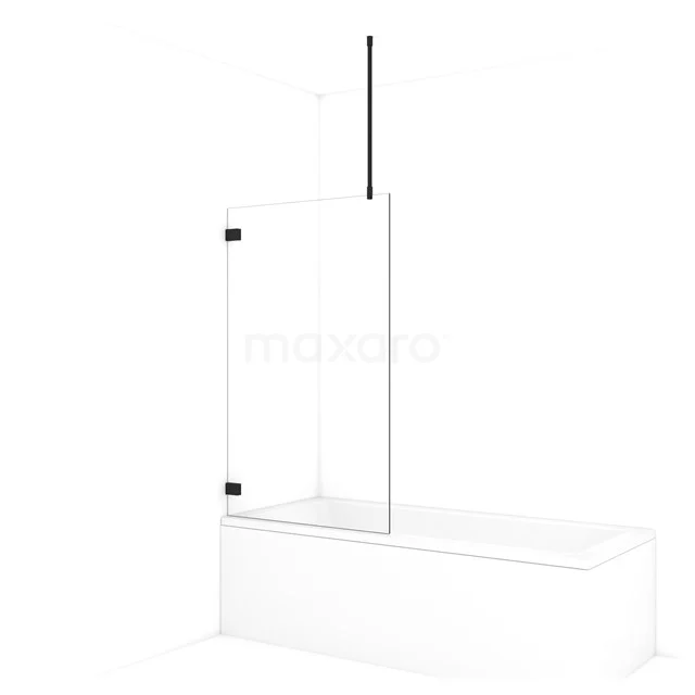 Diamond Bath screen | 90 cm Matte black Clear glass BDA09720MB