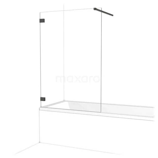 Diamant Badewannenaufsatz | 100 cm Schwarzchrom Klarglas BDA10120BC