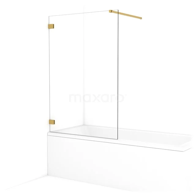 Diamond Bath screen | 100 cm Gold Clear glass BDA10120GG