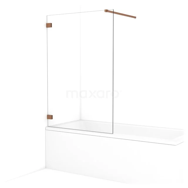 Diamond Bath screen | 100 cm Copper Clear glass BDA10120KP