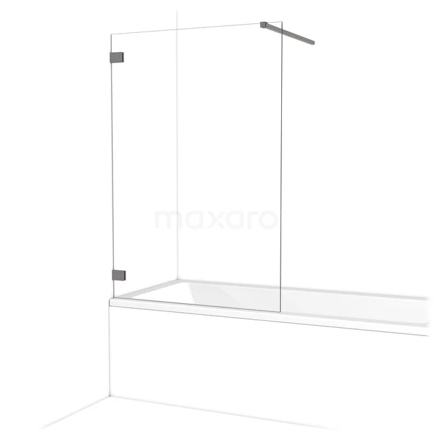 Diamant Badewannenaufsatz | 100 cm Schwarzes Metall Klarglas BDA10120ZM