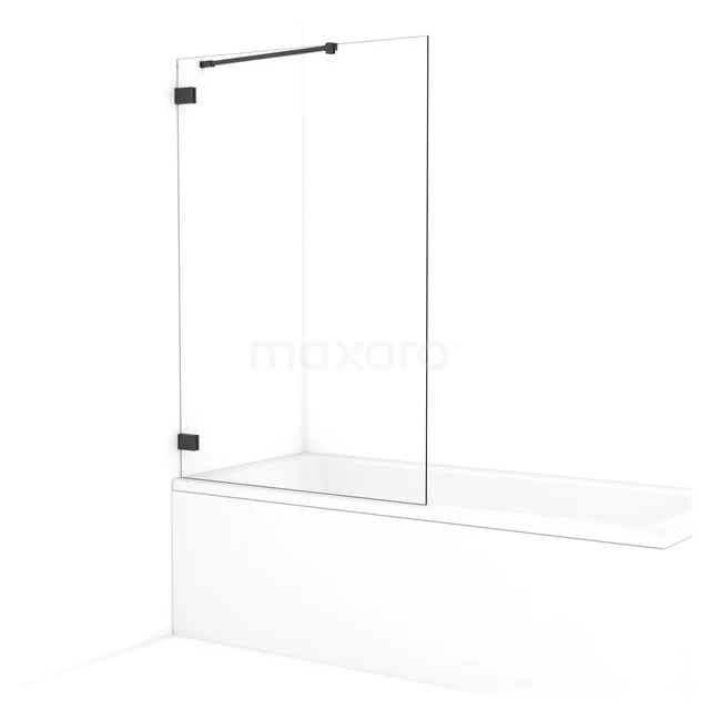 Diamond Bath screen | 100 cm Black chrome Clear glass BDA10220BC