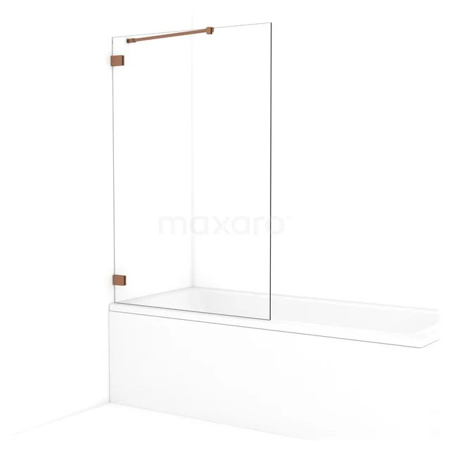 Diamond Bath screen | 100 cm Copper Clear glass BDA10220KP