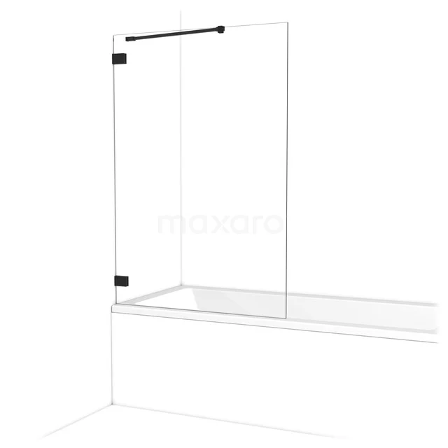 Diamant Badewannenaufsatz | 100 cm Matt Schwarz Klarglas BDA10220MB