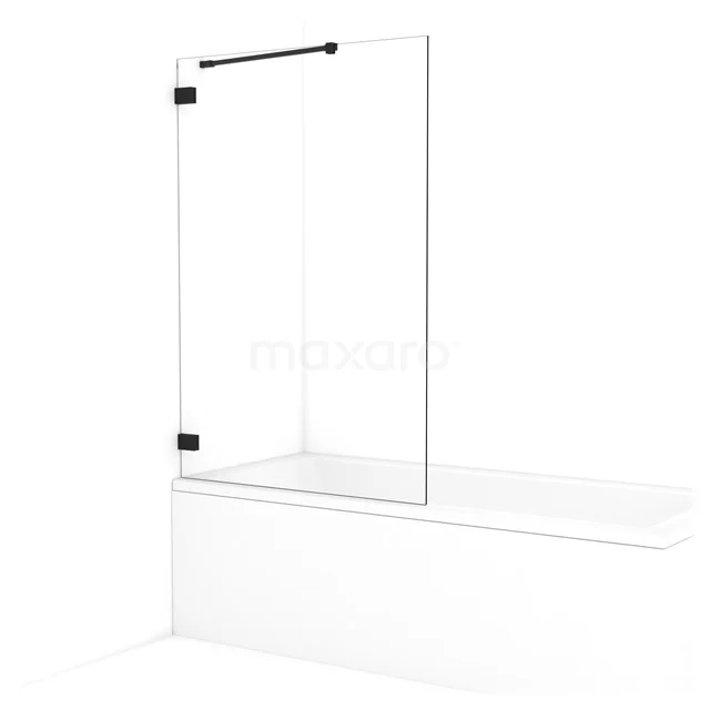 Diamond Bath Screen | 100 cm Matte black Clear glass BDA10220MB