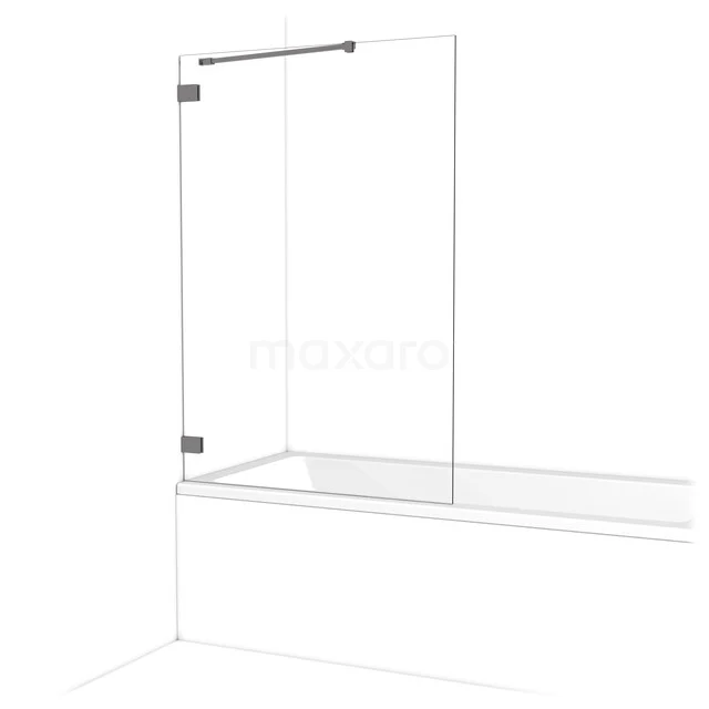 Diamant Badewannenaufsatz | 100 cm Schwarzes Metall Klarglas BDA10220ZM