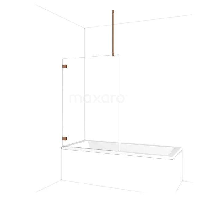 Diamant Badewannenaufsatz | 100 cm Kupfer Klarglas BDA10720KP
