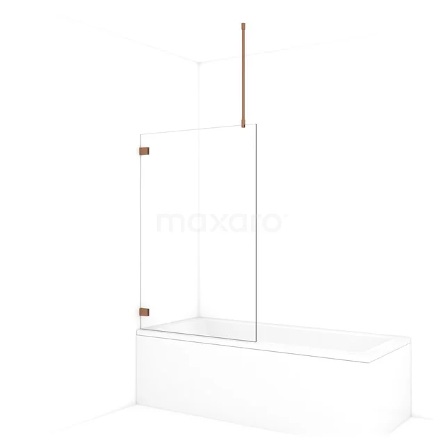 Diamond Bath screen | 100 cm Copper Clear glass BDA10720KP