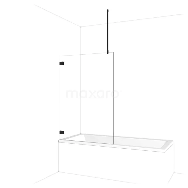 Diamant Badewannenaufsatz | 100 cm Matt Schwarz Klarglas BDA10720MB Diamant Badewannenaufsatz | 100 cm Matt Schwarz Klarglas BDA10720MB