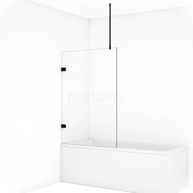 Diamond Badwand | 100 cm Mat zwart Helder glas BDA10720MB