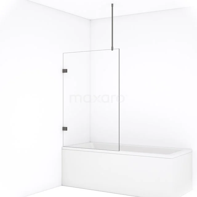 Diamond Badwand | 100 cm Zwart metaal Helder glas BDA10720ZM