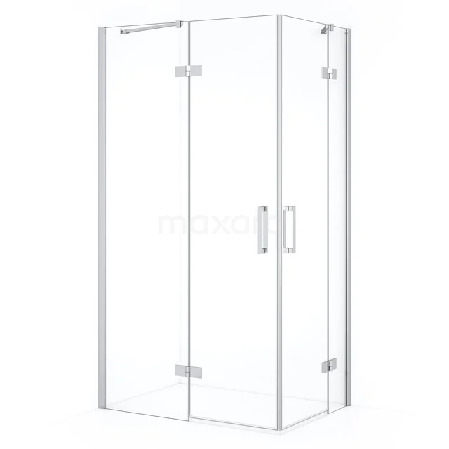 Diamond Douchecabine | 110x80 cm Chroom Helder glas Draaideur Rechthoek CDD6535410C