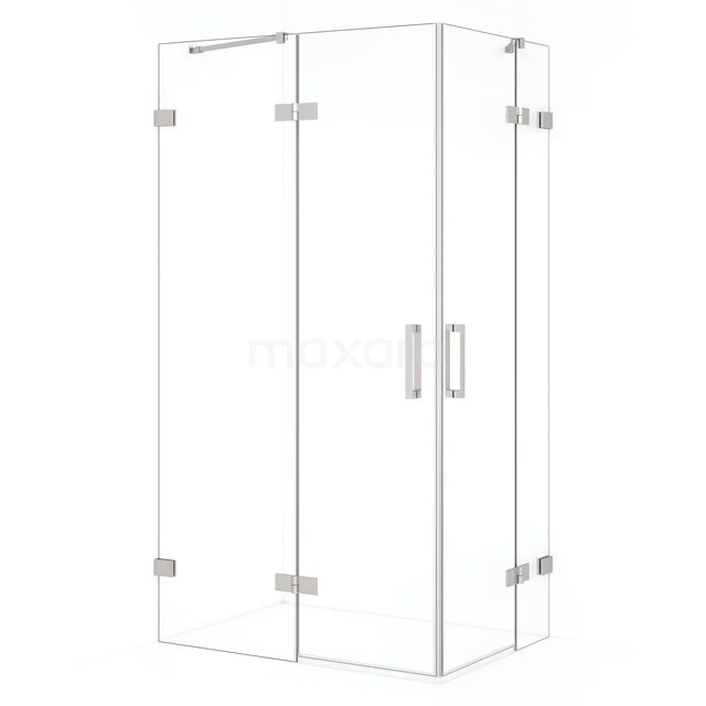 Diamond Douchecabine | 110x80 cm Rvs Helder glas Draaideur Rechthoek CDD6535420BR