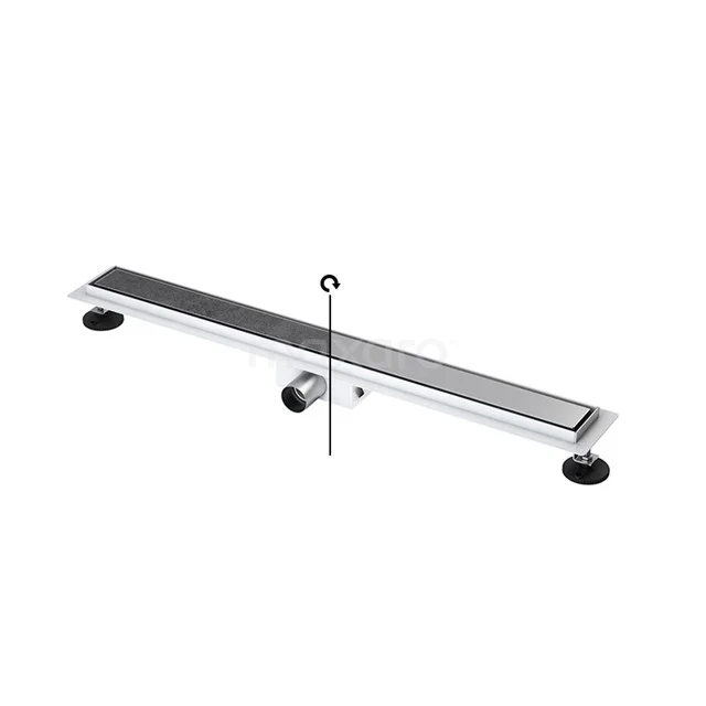 Edelstahl Duschrinne mit schlankem Design, Inox-Material und verstellbaren Füßen für moderne Badezimmerabflusssysteme.