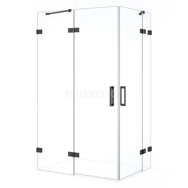 Diamond Douchecabine | 120x90 cm Zwart chroom Helder glas Draaideur Rechthoek CDD6636420BC