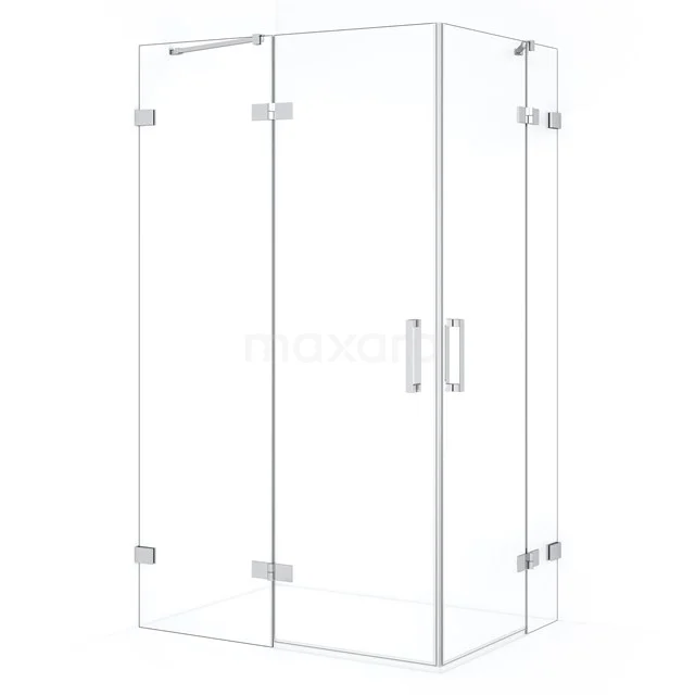 Diamond Douchecabine | 120x90 cm Chroom Helder glas Draaideur Rechthoek CDD6636420C