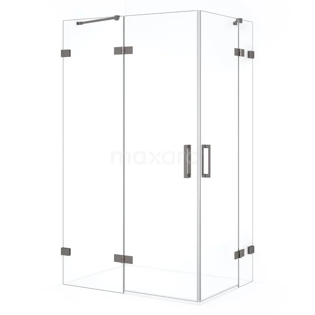 Diamond Douchecabine | 120x90 cm Zwart metaal Helder glas Draaideur Rechthoek CDD6636420ZM