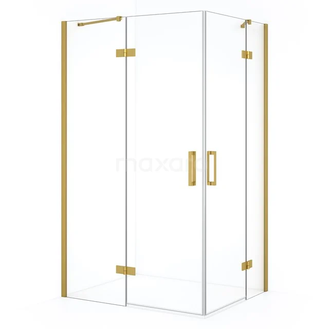 Diamond Douchecabine | 120x100 cm Goud Helder glas Draaideur Rechthoek CDD6646410GG