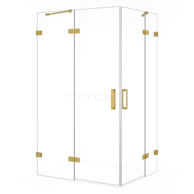 Diamond Douchecabine | 120x100 cm Goud Helder glas Draaideur Rechthoek CDD6646420GG