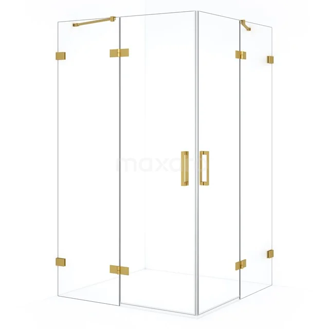 Diamond Douchecabine | 120x120 cm Goud Helder glas Draaideur Vierkant CDD6666420GG