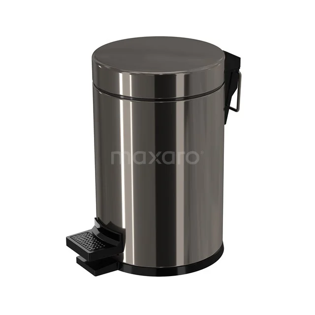 Pedaalemmer Radius Black Chrome met softclose voor Badkamer en Toilet, 3 liter, Zwart Chroom 200-5201BCN