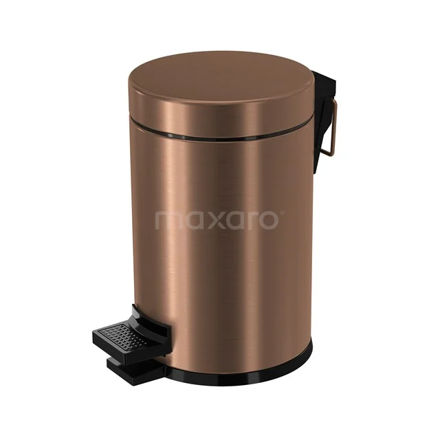 Pedaalemmer Radius Copper met softclose voor Badkamer en Toilet, 3 liter, Koper 200-5201KPN