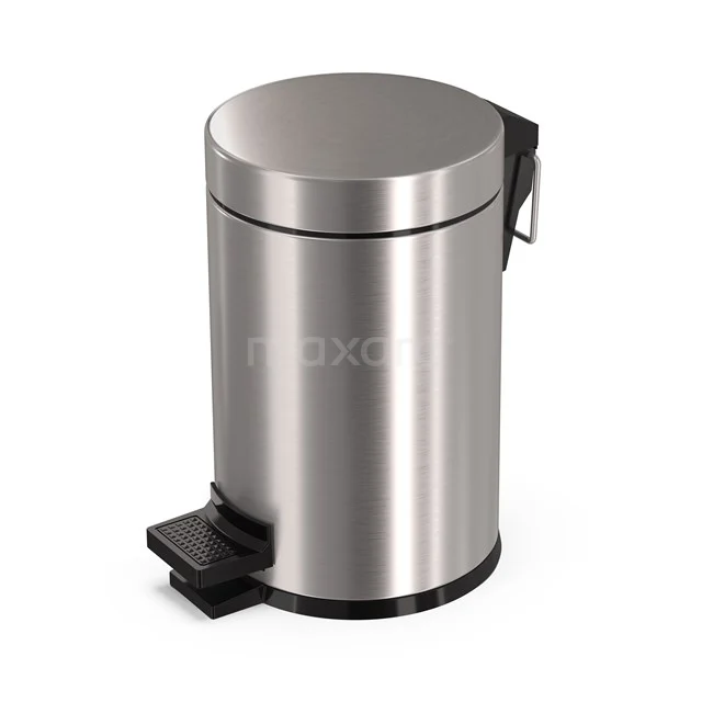 Pedal bin Pedal bin Radius Steel with soft close for Bathroom and Toilet, 3 litres, Stainless steel 200-5201BRN