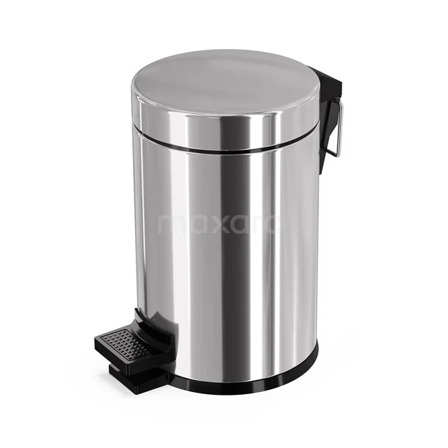 Pedal bin Radius Chrome with soft close for Bathroom and Toilet, 3 litres, Chrome 200-5201N