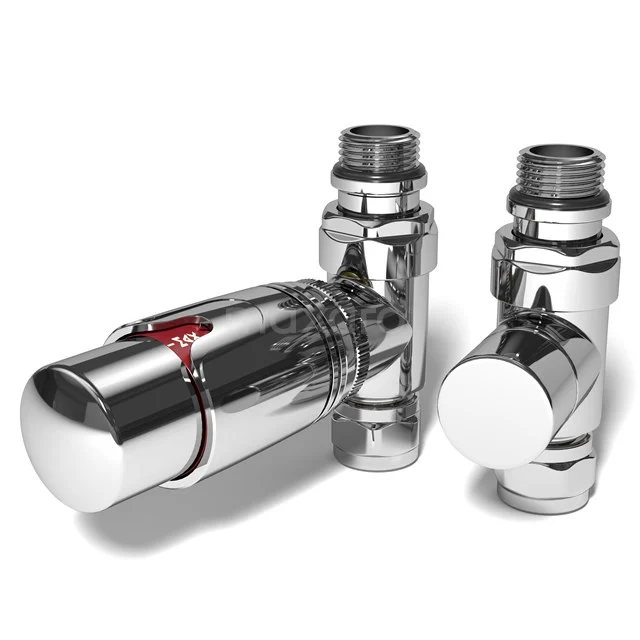 Heizkörperventil gerader Anschluss mit Fußventil Chrom-Chrom DRK13GCN-GCN