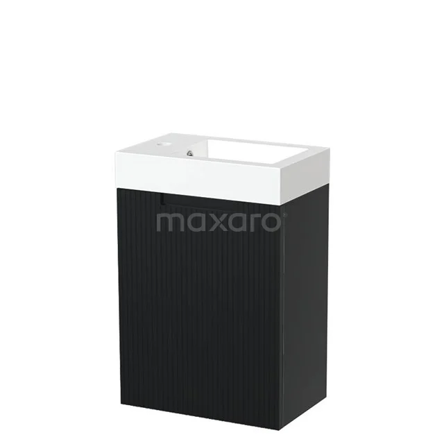 Modulo Pico Toilet unit with basin | 40 cm Matte black Line front Mineral marble TMW10-00725