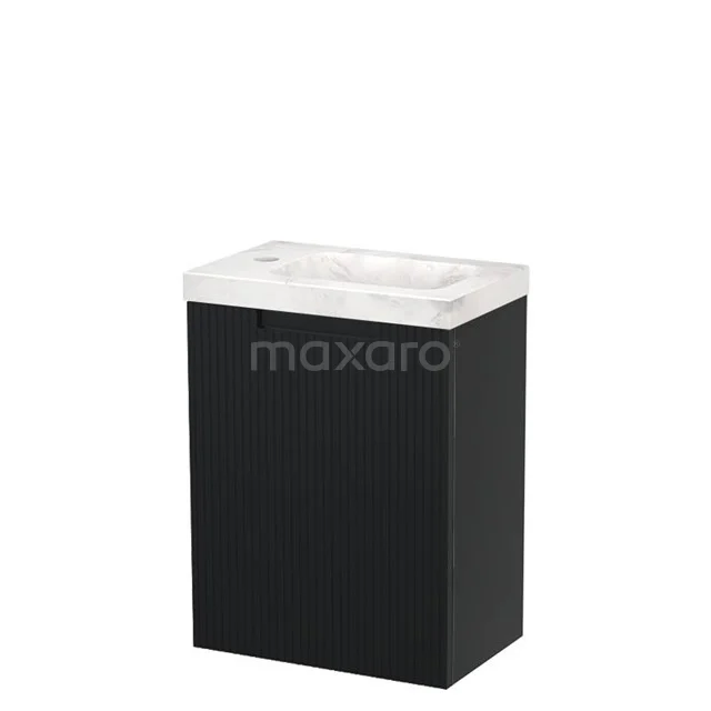 Modulo Pico Toilet unit with basin | 40 cm Matte black Fronts line Natural stone TMW10-00720